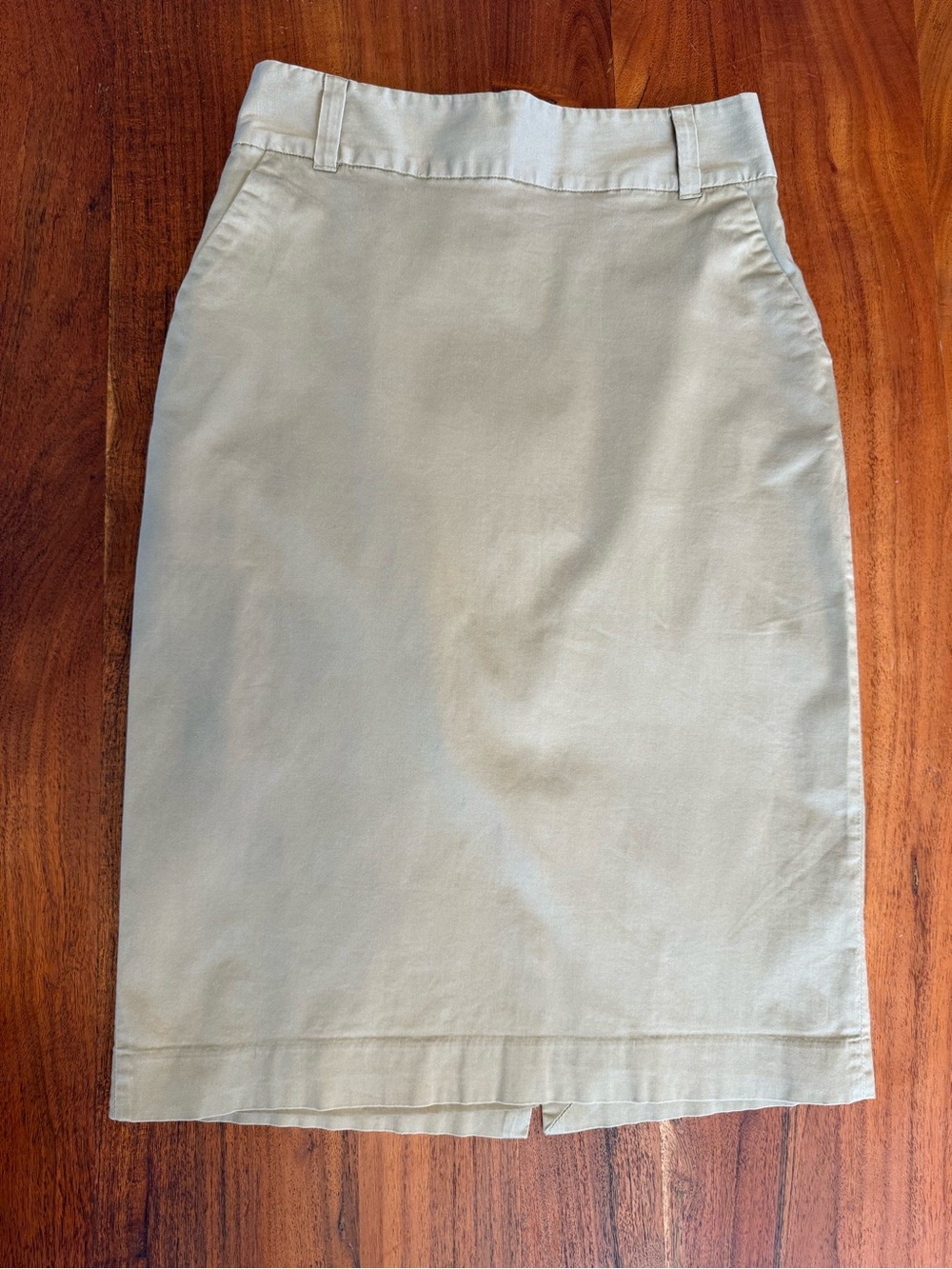 Vintage Banana Republic Khaki Cotton Pencil Skirt Size 6